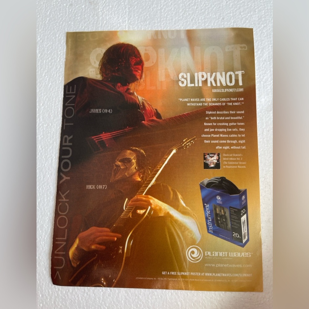 Slipknot Band Pinup with Planet Waves Strings